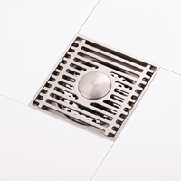 Siphon de sol de douche carré en laiton robuste de 100 mm, anti-odeur, 4 pouces, tout en cuivre, pour salle de bain, usage domestique et hôtelier