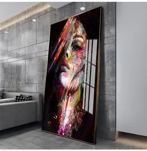 Girl Painting Living Room Wall Decor Abstract Graffiti Girl Canvas Pop Canvas Home Decor Crystal Porcelain Paintings