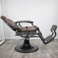 Chaises de barbier vintage marron noir luxueux, chaise de barbier de salon de coiffure
