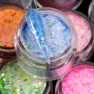 Poudre de paillettes mélangées en gros pour professionnels, couleurs variées, produits pour nail art en vrac, poudre acrylique transparente pour trempage, longue tenue, marque YOUXIN - Product Image 2