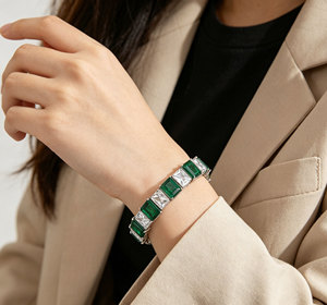 925 Silver <b>Glass</b> Bracelet Fashion Shiny Party Festival Everyday Birthday Gift for Girls Surprise L - Product Image 6