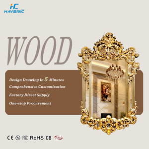 French Framed Mirror <strong>Retro</strong> <strong>Decoration</strong> for Living Room Bedroom Full-length Gold Vanity Mirror Wall - Product Image 1
