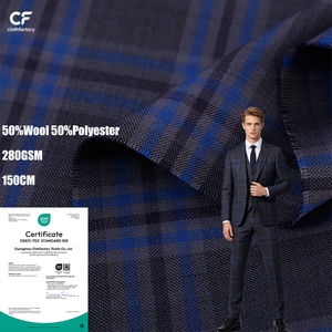 Nuovo Modello di Tessuto per Pantaloni Casual e alla Moda, 50% Lana Tessuto per Cappotti in Lana Fine a Quadri Disponibile in Stock - Product Image 1