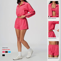 Nouvel ensemble de sport color-block TongJoes pour femme – Veste cardigan décontractée à col montant et pantalon large – Tenue d'entraînement deux pièces