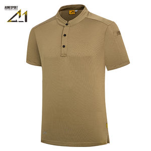 Men's Solid Knitted Stretch for <b>Shirt</b> Quick Dry Embroidered Button Design Breathable Anti-Wrinkle for Sport Golf Casual - Product Image 1