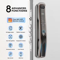 Serrure de porte intelligente TUYA3D avec reconnaissance faciale, code, empreinte digitale, interphone vidéo, WiFi et caméra de surveillance pour porte en acier, carte mémoire