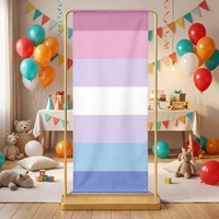 Latar Belakang Kustom Poliester Pola Pelangi Gay Bigender, Sangat Cocok untuk Tata Letak Photo Booth & Acara Perayaan