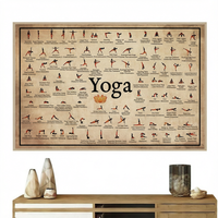 Tableau encadré sur toile, affiche vintage de yoga, tableau des poses de yoga, art mural pour la décoration intérieure