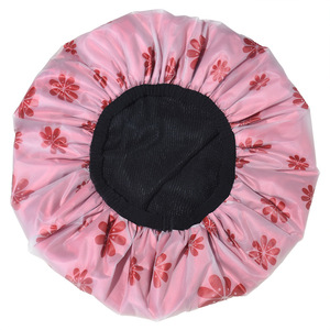 <span class=keywords><strong>Bonnet</strong></span> de <span class=keywords><strong>bain</strong></span> noir réglable pour <span class=keywords><strong>femme</strong></span> en EVA avec doublure en tissu éponge imperméable double couche, <span class=keywords><strong>bonnet</strong></span> de douche extérieur doux et réutilisable - Product Image 5
