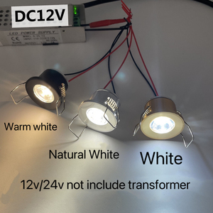 Mini <span class=keywords><strong>spot</strong></span> LED encastré 220v 1w <span class=keywords><strong>12v</strong></span> 24v, éclairage LED encastré, éclairage de plafond pour vitrine à bijoux, éclairage de plafond pour plantes - Product Image 3