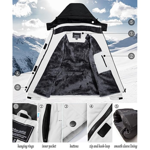 เสื้อแจ็คเก็ตฤดูหนาวสำหรับผู้ชาย CONMR แบบกำหนดเอง ป้องกันลม กันน้ำ บุด้วยผ้าฟลีซ เหมาะสำหรับเล่นสโนว์บอร์ด สกี และกีฬากลางแจ้งอื่นๆ ให้ความอบอุ่น - Product Image 3