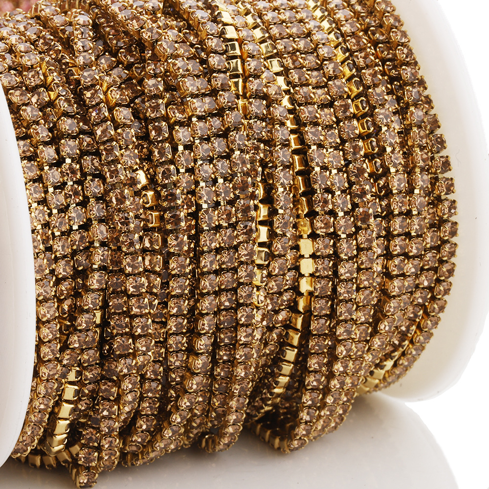 Gold base with brown diamonds