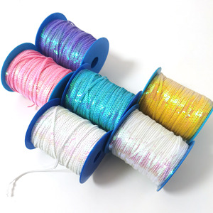 Shenyue nhà sản xuất bán Grs Oeko chứng nhận kim loại <span class=keywords><strong>sequin</strong></span> băng phẳng Sequins kết nối dây ren cho trang trí quần áo - Product Image 4