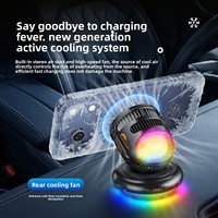 Soporte Magnético D3 con Carga Inalámbrica de 15W, Ventilador de Enfriamiento, Iluminación LED RGB Ambiental, Cargador de Navegación y Soporte para Teléfono