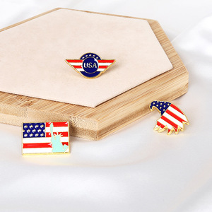Pins de Esmalte com Bandeira Americana dos EUA, Broches de Lapela de Liga com Bandeira Nacional dos EUA com Fecho Borboleta para Lembrança de Viagem, Roupas e Bolsas - Product Image 6
