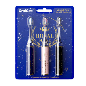 OralGos Lipstick Electric <b>Toothbrush</b> Galaxy Shine Compact Portable <b>Travel</b> Brush Soft Bristles Adult Use - Product Image 5