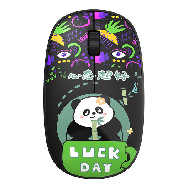 3D Cartoon Painted Business Rechargeable Wireless Optical LED Backlit Ergonomic Mini USB Mouse for Laptop PC