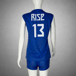 Camiseta Deportiva Azul de Secado Rápido Oem Odm, Top sin Mangas para Voleibol, Ropa de Voleibol Personalizada por Sublimación para Mujer - Product Image 3