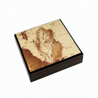 Caja de Madera con Tapa con Mapa de Arabia Saudita en Oferta