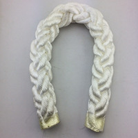 Cordage d'amarrage en polyester tressé blanc à 8 brins, 28-120 mm, utilisé pour les câbles de navire avec emballage en bobine, pour bateaux et applications marines
