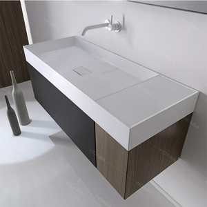 Lavabo rectangulaire à surface solide en pierre artificielle, nouveau design, vasque pour table, évier de salle de bains, 2020 - Product Image 4
