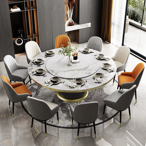 Table à manger convertible en pierre frittée pour hôtel, style moderne et minimaliste, luxe, 1,8/2 mètre, mobilier pour hôtels, restaurants, clubs - Product Image 2