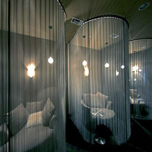 Logam Aluminium dekoratif kawat perapian jaring melengkung rantai air tirai dinding arsitektur baja Drap - Product Image 4