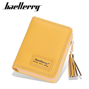 Baellerry Women's <b>Wallet</b> Mini PU Leather Tassel Zipper Coin Purse Solid Color Fashionable Card <b>Holder</b> Everyday Use - Product Image 1