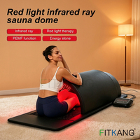 Dôme de sauna infrarouge Fitkang Home Spa Beauty pour le corps entier, 660 nm 850 nm LED PEMF, contrôle de la température à 3 zones, lit de luminothérapie rouge