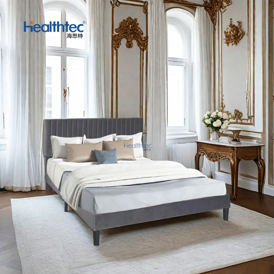 Простой дизайн деревянный кожаный мягкий каркас кровати для спальни мебель размера «Queen-Size» кровать размера «King-Size» классический