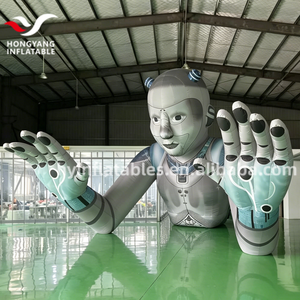 Modèle de tête de robot IA géant à LED, formes 3D gonflables, fournitures pour fêtes en plein air, accessoires de décoration de scène numérique, durable - Product Image 4