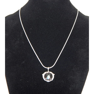 . Collana con cavo liscio in argento sterling 925 con ciondolo in cristallo e delfino - Product Image 3