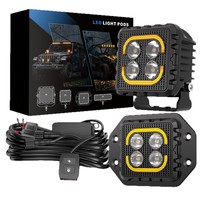 Feux de traversée LED 3 pouces, faisceau spot ambre DRL 1219LM, éclairage tout-terrain, étanche IP68, pour camion, VTT, UTV, SUV, 4x4