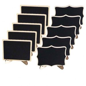 Manufacturer 10 Pack Mini Chalkboards <b>Signs</b> with <b>Easel</b> Stand, Small Rectangle Chalkboards Blackboard for Wedding - Product Image 1