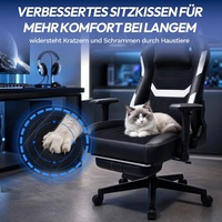 Chaise de jeu Zero Gravity avec dossier inclinable, haut-parleurs, LED RVB, massage, accoudoirs 2D réglables, base certifiée