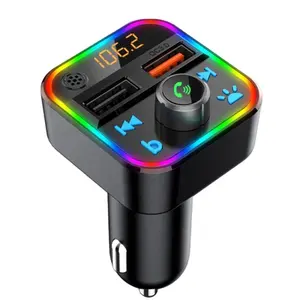 New Arrival LED Display BT 5.0 Dual Port Handsfree FM Transmitter Car Mp3 Player BT22 car mp3 bt player QC3.0 Car Kit