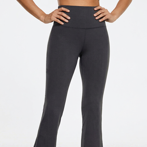 STONEX Women High Waist Boot Cut Yoga <b>Leggings</b> Solid Color Side Stripe Sporty Breathable Knitted Full Length <b>Summer</b> Skinny Fit - Product Image 1