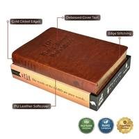 Boîte de rangement en cuir PU souple certifiée FSC pour la Bible, impression personnalisée, vente en gros pour les églises