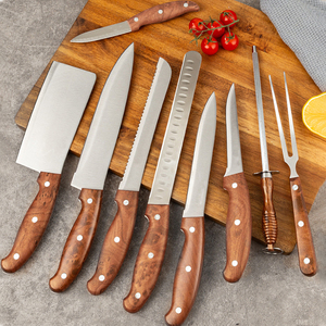 10-Piece Stainless Steel Kitchen <strong>Knives</strong> Sharp Polished Serrated Edge Dishwasher <strong>Safe</strong> Plastic Handles Outdoor Chef's <strong>Knife</strong> Set - Product Image 4