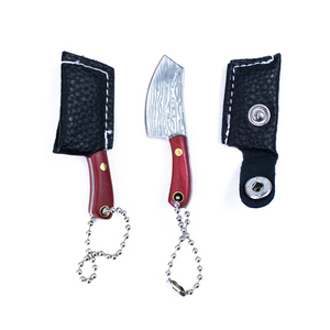 Couteau de poche DIY en acier inoxydable, mini-couteau de chef, ensemble de camping, petit couteau à découper, porte-clés, manche en bois, ouvre-boîte, emballage OEM - Product Image 1