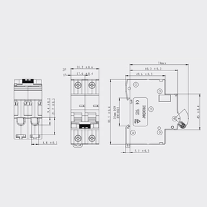 Interruptor Automático <span class=keywords><strong>Nader</strong></span> NDB2Z-63 Nuevo y Original, 1-4P, 10A, 500V, Tipo B/C, Protección Contra Sobrecargas - Product Image 3