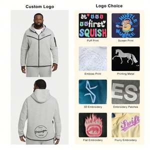 เสื้อมีฮู้ดสำหรับผู้ชายผ้าฟลีซทรงหลวมกันลมพิมพ์ลายหน้าจอโลโก้ออกแบบได้ตามต้องการดีไซน์ใหม่ - Product Image 2