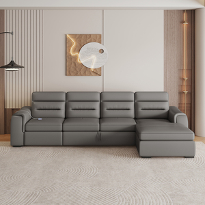 L形意大利套装客厅家具转角沙发带睡眠功能多功能沙发电动躺椅沙发床 - Product Image 4