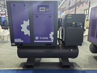 Compresseur d'air industriel tout-en-un à vis avec réservoir de 300 L et moteur refroidi par air pour le traitement des métaux