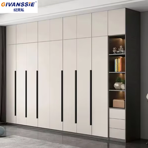 Armadio Moderno Personalizzato per <span class=keywords><strong>Camera</strong></span> <span class=keywords><strong>da</strong></span> <span class=keywords><strong>Letto</strong></span> con Ante in Legno e Vetro, Nuovo Design per Conservazione Vestiti - Product Image 5