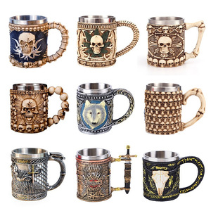 Commande urgente Tasse à <span class=keywords><strong>bière</strong></span> Tankard <span class=keywords><strong>de</strong></span> conception médiévale en résine réutilisable Tasse parfaite pour Halloween Cadeau <span class=keywords><strong>de</strong></span> Pâques - Product Image 2