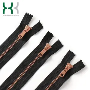 No.5 Close End Auto Lock May Mặc Kim Loại Rose Gold Không Thấm Nước Hoàn Thành Zipper Cho Túi