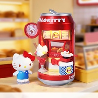 MINISO Sanrio Personajes Serie Tienda de Postres Callejera, Caja Sorpresa de Latas de Refresco, Figura de Escena en Miniatura, Adorno Coleccionable para Escritorio, Regalo