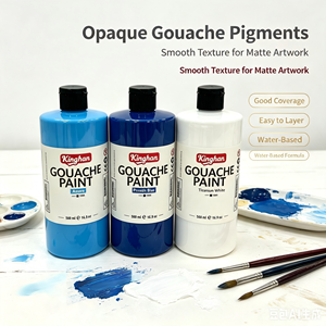 Peinture <span class=keywords><strong>Gouache</strong></span> Kinghan <span class=keywords><strong>500ml</strong></span> en Gros, Pigment Artistique Grande Capacité pour Étudiants sur Toile, Papier et Verre - Product Image 3