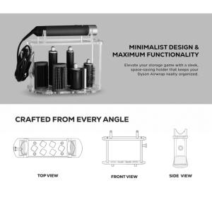 Soporte acrílico para almacenamiento de herramientas para el cabello <span class=keywords><strong>Airwrap</strong></span> Styler accesorios <span class=keywords><strong>7</strong></span> en 1 soporte organizador de encimera estante transparente para secador de pelo - Product Image 6